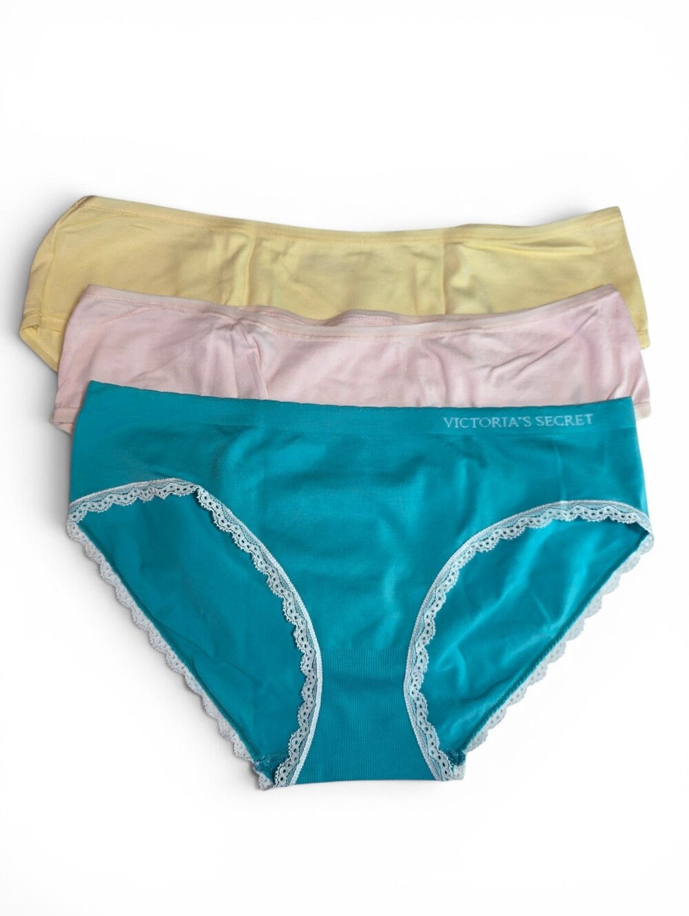 Victoria's Secret & Gilligan O'Malley Teal Pink Yellow Bikini Panty Set NWOT XL